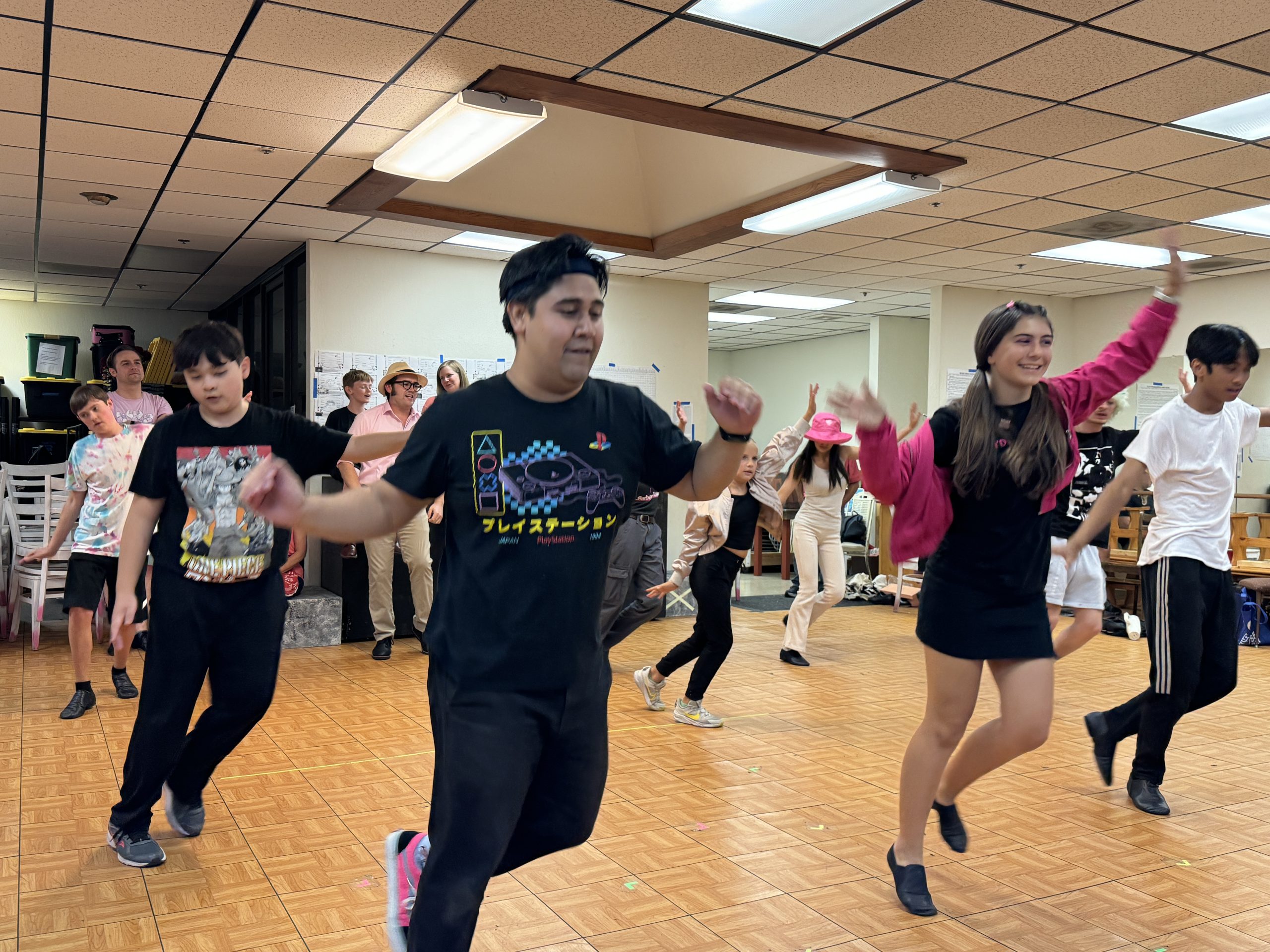 Shipoopi dance rehearsal for TVTC The Music Man.